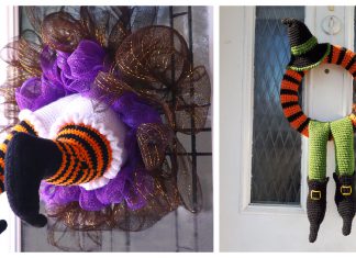 Witch Halloween Wreath Free Crochet Pattern