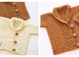 Baby Boy Shawl Collar Cardigan Free Crochet Pattern