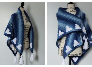 C2C Hearts Shawl Free Crochet Pattern