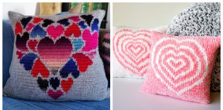 Heart Pillow Free Crochet Pattern