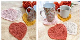 Boho Heart Coasters Free Crochet Pattern