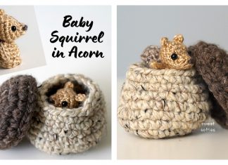 Baby Squirrel in Acorn Free Crochet Pattern