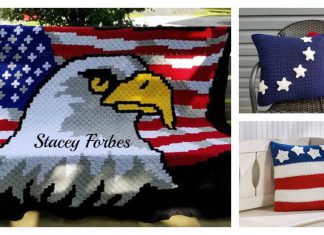 American Flag Inspired Projects Crochet Pattern - Blanket & Pillow