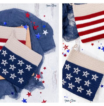 Stars and Stripes Potholder Set Free Crochet Pattern