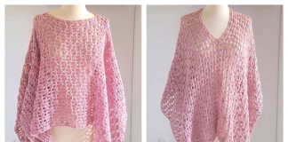 Raining Petals Poncho Free Crochet Pattern