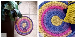 Tunisian Spiral Rug Free Crochet Pattern and Video Tutorial