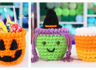 Halloween Treat Cups Free Crochet Pattern