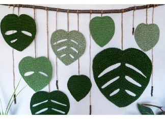 Monstera Leaves Wall Hanging Free Crochet Pattern