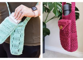 Water Bottle Holder with Phone Pocket Free Crochet Pattern