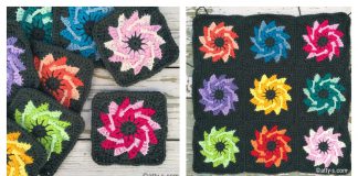 Windmills of my Mind Square Free Crochet Pattern