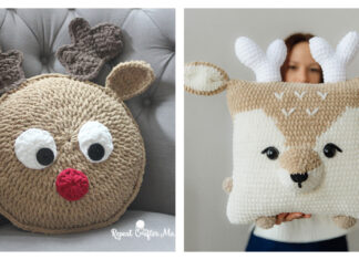 Christmas Deer Pillow Crochet Patterns