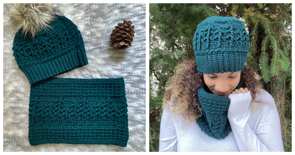 Rustic Pines Beanie And Cowl Free Crochet Pattern