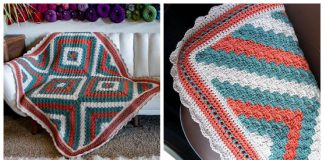 Tile Style C2C Car Blanket Free Crochet Pattern