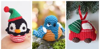 Adorable Christmas Ornament Free Crochet Pattern and Paid