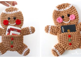 Gingerbread Man Gift Card Holder Free Crochet Pattern