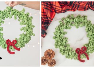 Happy Holiday Wreath Free Crochet Pattern and Video Tutorial