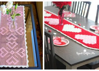 Heart Table Runner Free Crochet Pattern