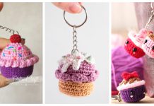 Cupcake Keychain Free Crochet Pattern