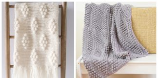 Diamond Bobble Blanket Free Crochet Pattern