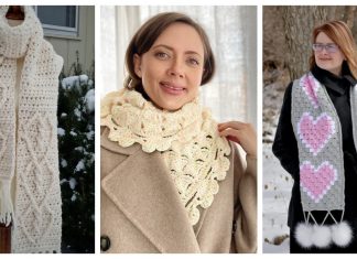 Heart Scarf Free Crochet Pattern