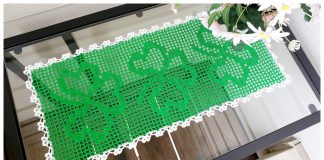 Shamrock Table Runner Free Crochet Pattern and Video Tutorial