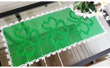 Shamrock Table Runner Free Crochet Pattern and Video Tutorial