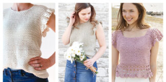 Ruffle Sleeve Top Free Crochet Pattern