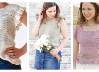 Ruffle Sleeve Top Free Crochet Pattern