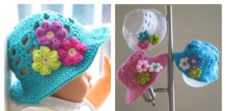 Sun Hat with Flowers Free Crochet Pattern