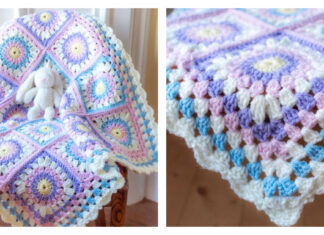 Sunburst Granny Square Blanket Free Crochet Pattern