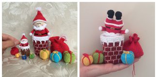 Santa in the Chimney Amigurumi Free Crochet Pattern