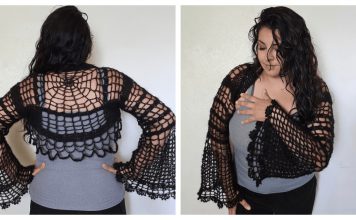 Halloween Cobweb Shrug Free Crochet Pattern