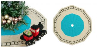 Train Track Tree Skirt Set Free Crochet Pattern