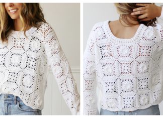 Isla Granny Square Sweater Free Crochet Pattern and Video Tutorial