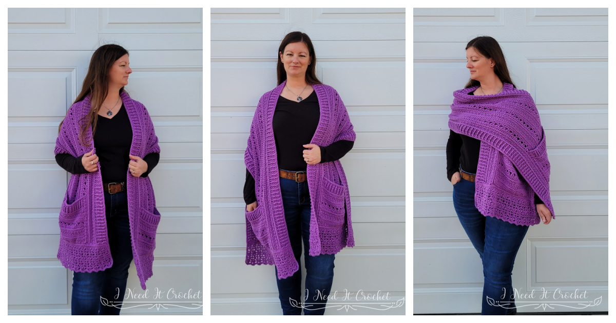 Transitions Pocket Shawl Free Crochet Pattern Cool Creativities