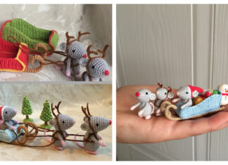 Christmas Mice and Santa’s Sleigh Free Crochet Pattern