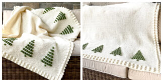 Christmas Pine Tree Blanket Crochet Pattern