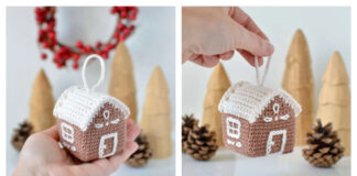 Gingerbread House Ornament Free Crochet Pattern