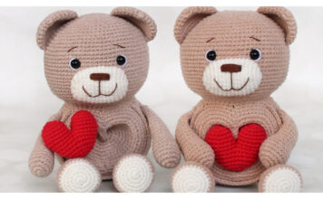 Bear with Heart Amigurumi Crochet Pattern