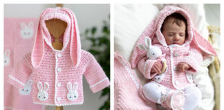 Bunny Baby Hoodie Sweater Free Crochet Pattern and Video Tutorial