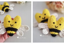 Heart Bees Amigurumi Free Crochet Pattern