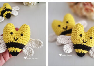 Heart Bees Amigurumi Free Crochet Pattern