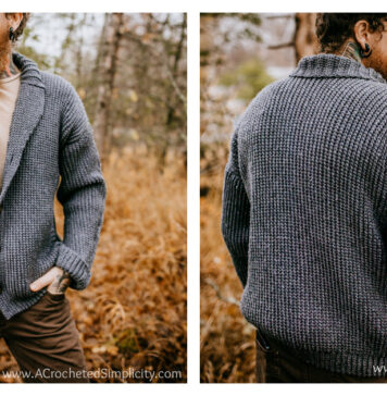 Men's Shawl Collar Cardigan Free Crochet Pattern