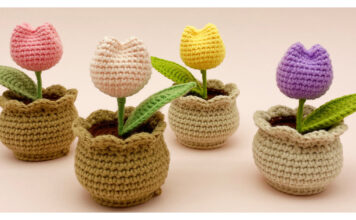 Mini Tulip Pot Amigurumi Free Crochet Pattern