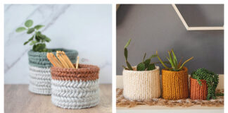 Herringbone Storage Basket Crochet Patterns