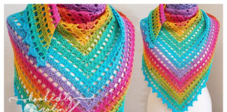 Eyelet Triangle Shawl Free Crochet Pattern and Video Tutorial