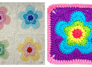 Groovy Flower Square Free Crochet Pattern