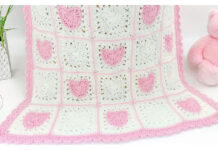 Heart Granny Square Blanket Free Crochet Pattern