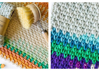 Linen Stitch Dishcloth Free Crochet Pattern and Video Tutorial