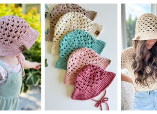 Granny Stitch Bucket Hat Free Crochet Pattern and Video Tutorial